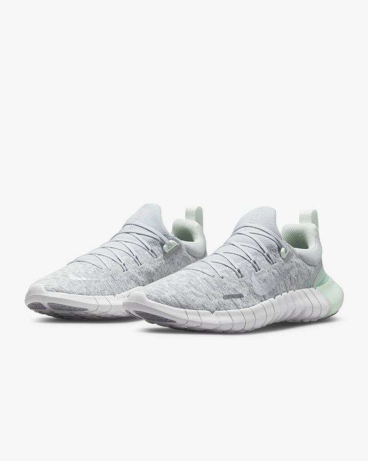 Zapatillas Running Nike Free Run 5.0 Road Mujer Plateadas Verde Verde Menta Blancas | NOALM-2549