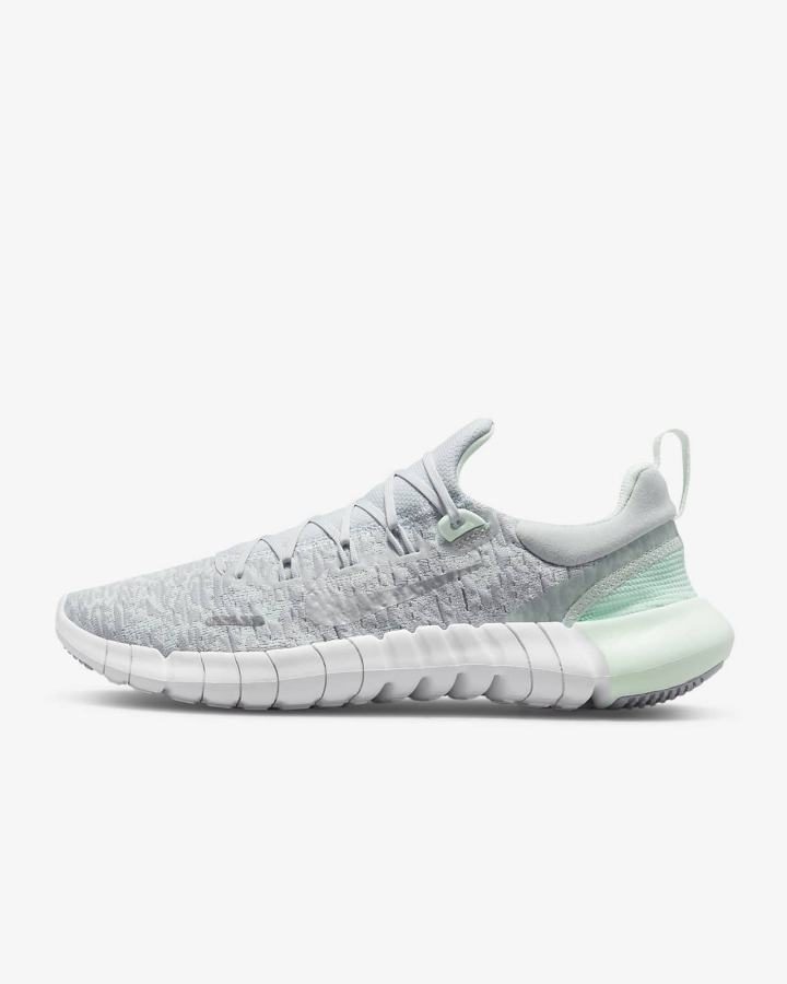 Zapatillas Running Nike Free Run 5.0 Road Mujer Plateadas Verde Verde Menta Blancas | NOALM-2549