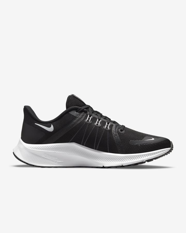 Zapatillas Running Nike Quest 4 Road Mujer Negras Gris Oscuro Blancas | EKAGD-1435