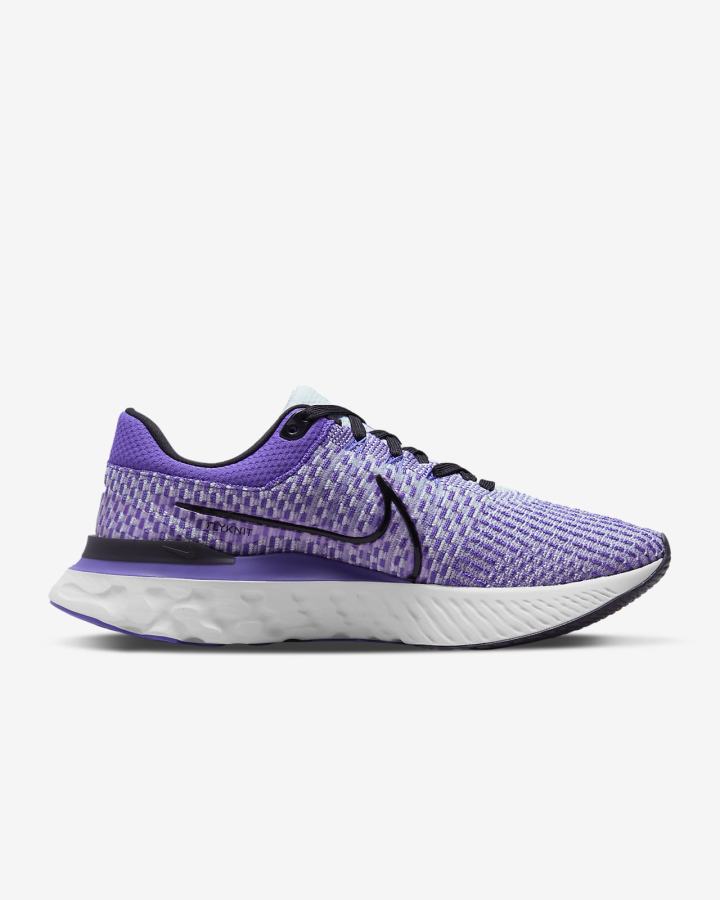 Zapatillas Running Nike React Infinity Run Flyknit 3 Road Hombre Plateadas Moradas Negras | BUKJI-3109