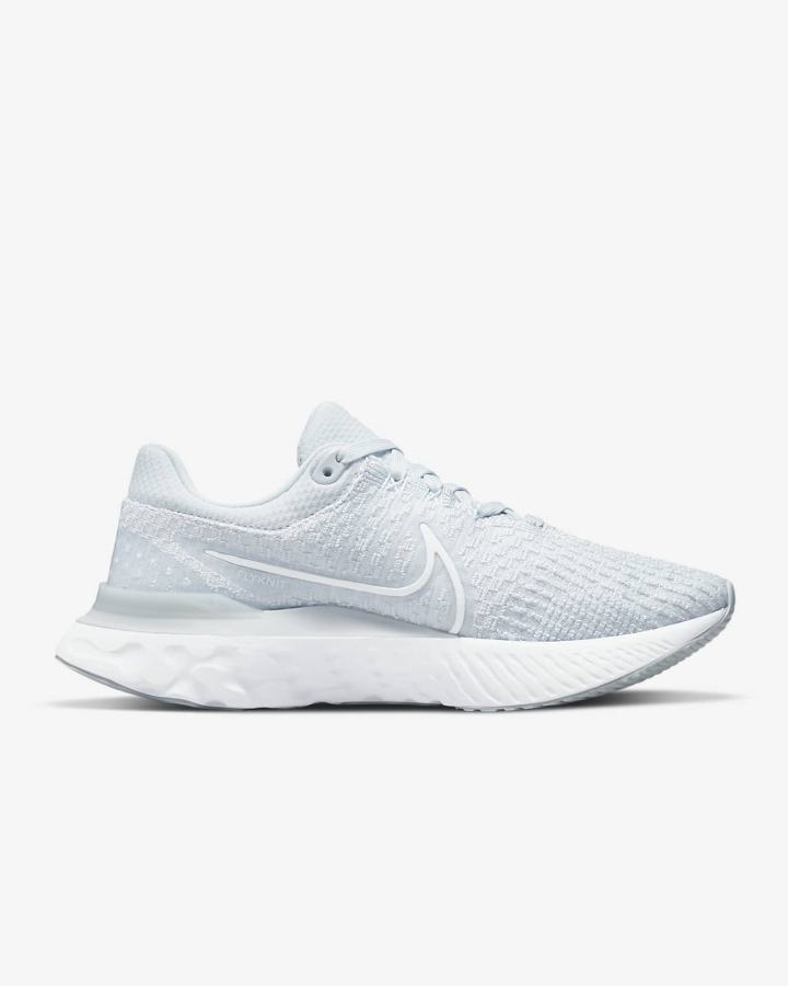 Zapatillas Running Nike React Infinity Run Flyknit 3 Road Mujer Plateadas Blancas | CKUNF-6380
