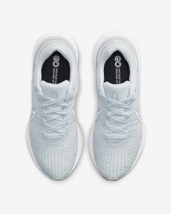 Zapatillas Running Nike React Infinity Run Flyknit 3 Road Mujer Plateadas Blancas | CKUNF-6380