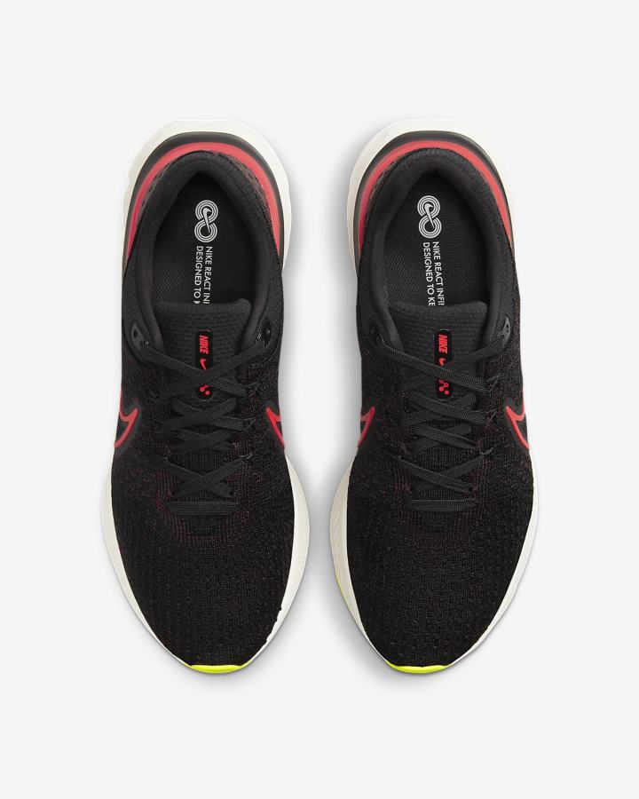 Zapatillas Running Nike React Infinity Run Flyknit 3 Road Hombre Negras Rojas | CLZOW-4703