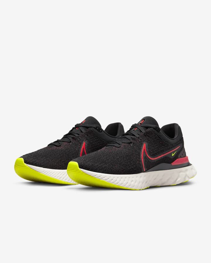 Zapatillas Running Nike React Infinity Run Flyknit 3 Road Hombre Negras Rojas | CLZOW-4703