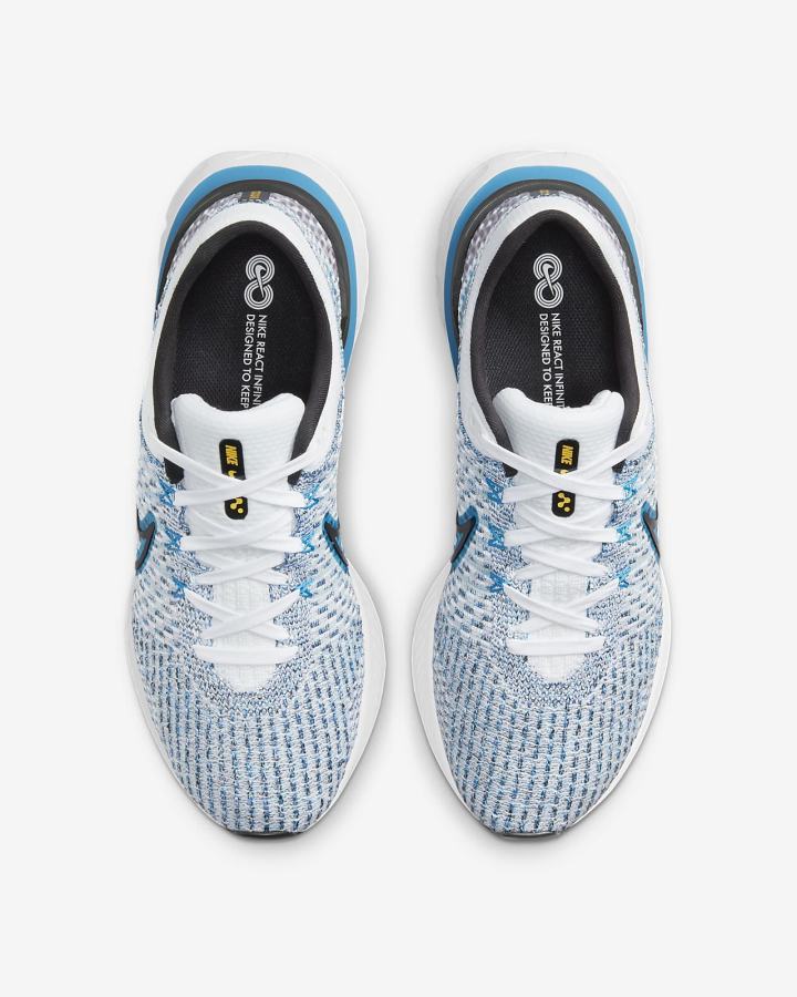 Zapatillas Running Nike React Infinity Run Flyknit 3 Road Hombre Blancas Azules Negras | COJUV-0617
