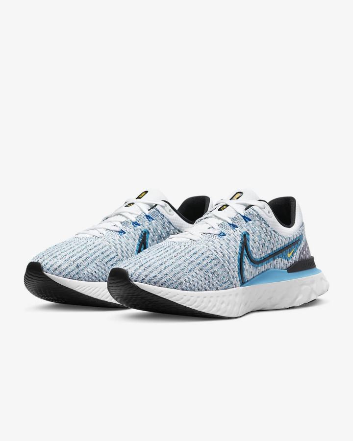 Zapatillas Running Nike React Infinity Run Flyknit 3 Road Hombre Blancas Azules Negras | COJUV-0617
