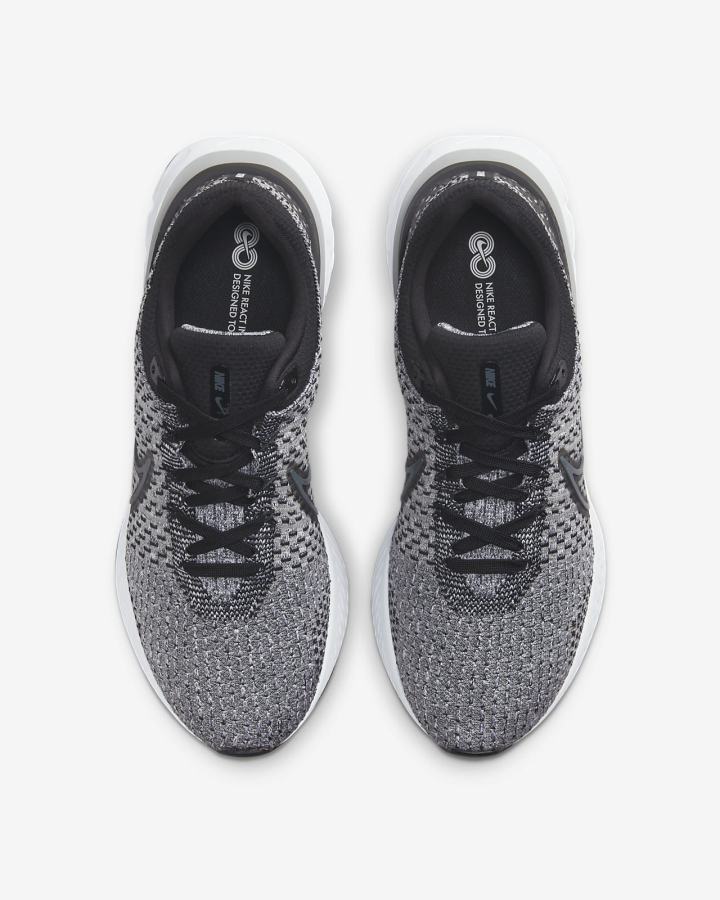 Zapatillas Running Nike React Infinity Run Flyknit 3 Road Hombre Negras Gris Blancas Gris Oscuro | CWLSG-7938