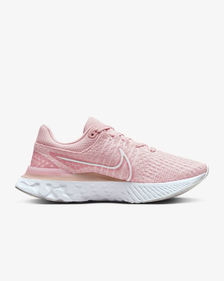 Zapatillas Running Nike React Infinity Run Flyknit 3 Road Mujer Rosas Blancas | FAHTD-8917