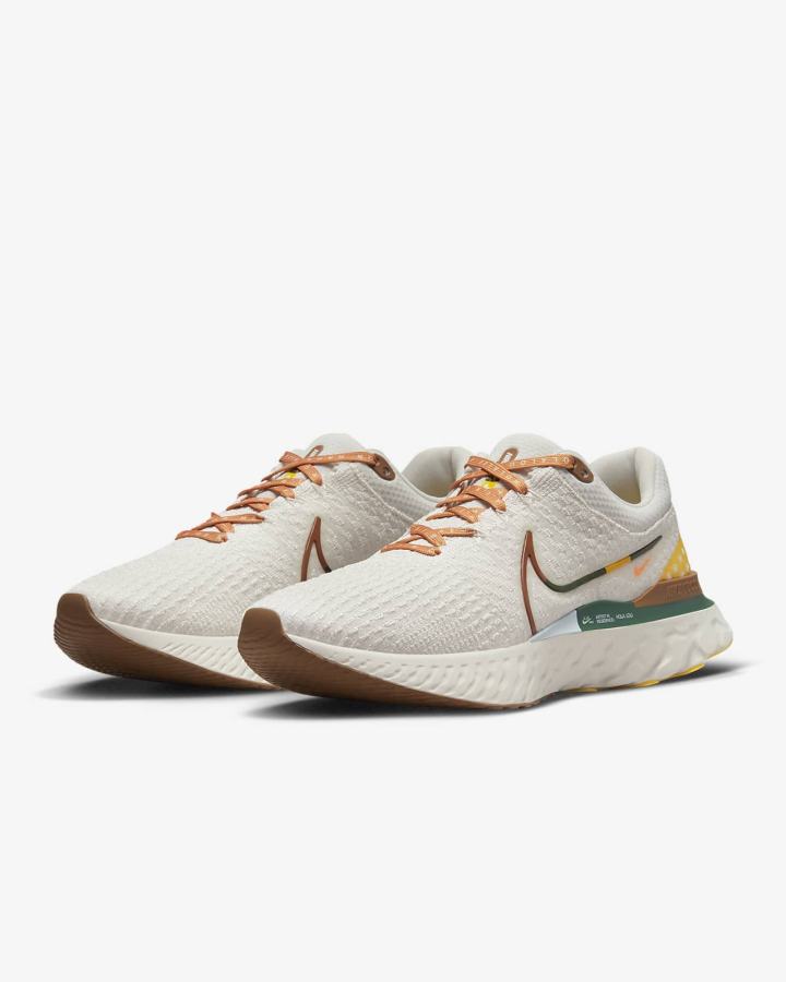 Zapatillas Running Nike React Infinity Run Flyknit 3 Road Hombre Marrones Naranjas Verde | GBICQ-8394