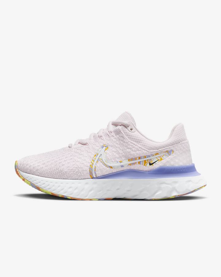 Zapatillas Running Nike React Infinity Run Flyknit 3 Road Mujer Rosas Claro Doradas Blancas | INLEA-8246