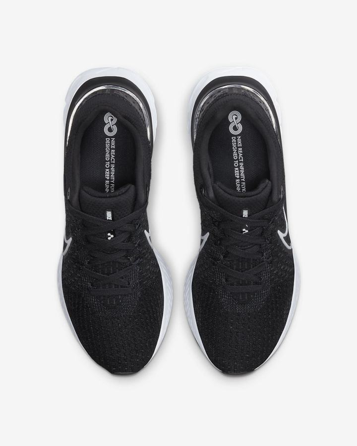 Zapatillas Running Nike React Infinity Run Flyknit 3 Road Hombre Negras Blancas | MIUWZ-0568