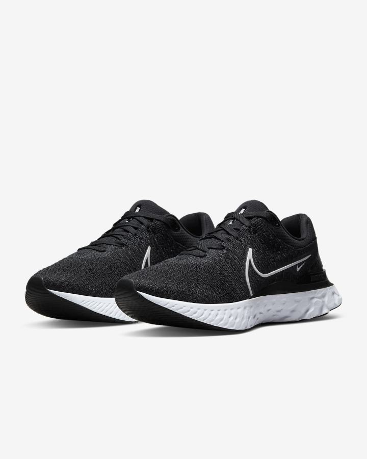Zapatillas Running Nike React Infinity Run Flyknit 3 Road Hombre Negras Blancas | MIUWZ-0568