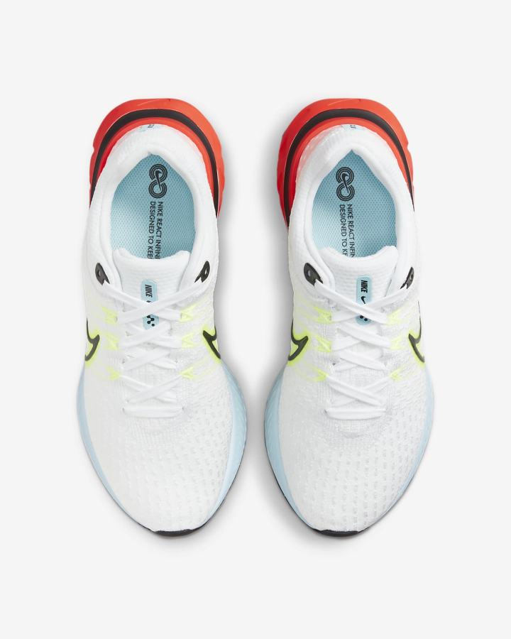 Zapatillas Running Nike React Infinity Run Flyknit 3 Road Mujer Blancas Rojas Claro Negras | ONUXB-2651