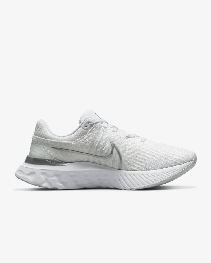 Zapatillas Running Nike React Infinity Run Flyknit 3 Road Mujer Blancas Plateadas Metal Plateadas | ORZVS-8614