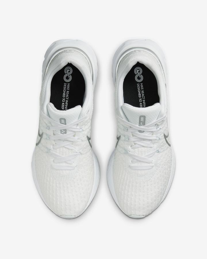 Zapatillas Running Nike React Infinity Run Flyknit 3 Road Mujer Blancas Plateadas Metal Plateadas | ORZVS-8614
