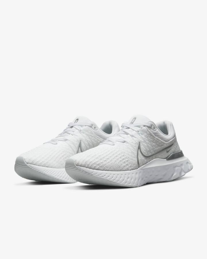 Zapatillas Running Nike React Infinity Run Flyknit 3 Road Mujer Blancas Plateadas Metal Plateadas | ORZVS-8614