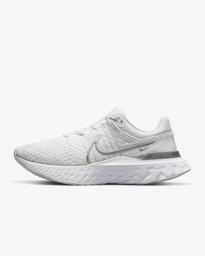 Zapatillas Running Nike React Infinity Run Flyknit 3 Road Mujer Blancas Plateadas Metal Plateadas | ORZVS-8614