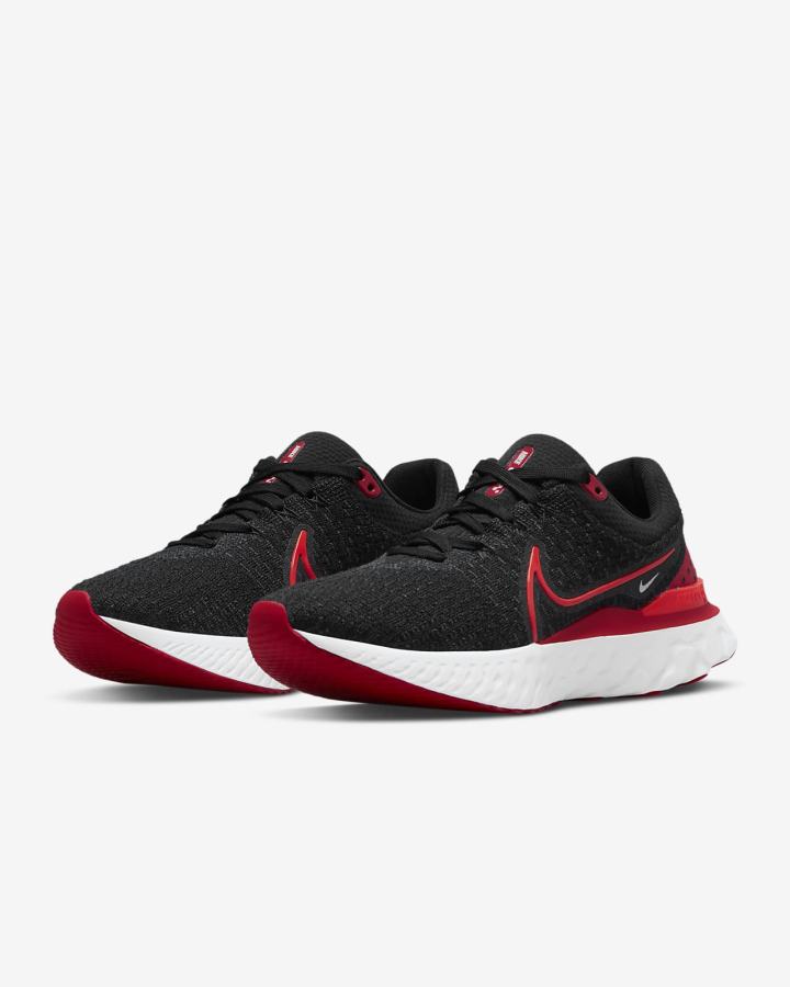 Zapatillas Running Nike React Infinity Run Flyknit 3 Road Mujer Negras Rojas Blancas Rojas Claro | QAYJD-7513