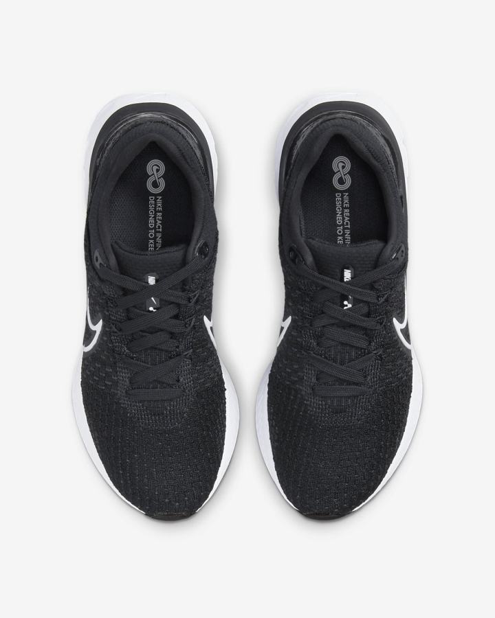 Zapatillas Running Nike React Infinity Run Flyknit 3 Road Mujer Negras Blancas | QZSNL-2851