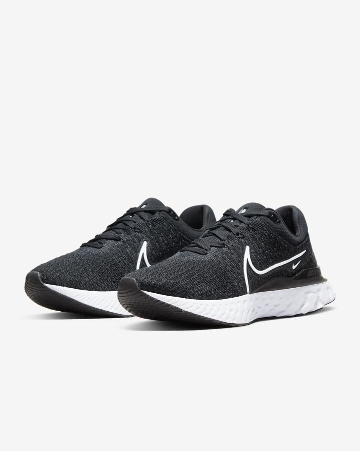 Zapatillas Running Nike React Infinity Run Flyknit 3 Road Mujer Negras Blancas | QZSNL-2851