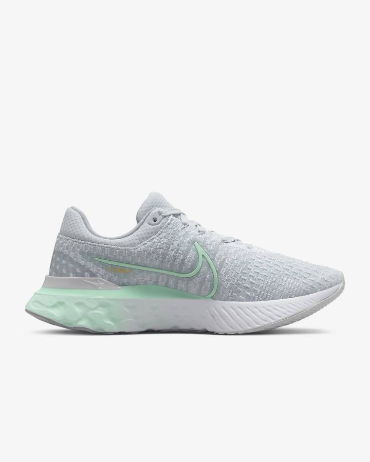 Zapatillas Running Nike React Infinity Run Flyknit 3 Road Mujer Plateadas Blancas Verde Verde Menta | SLEYR-6810