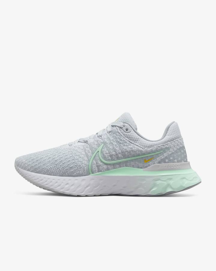 Zapatillas Running Nike React Infinity Run Flyknit 3 Road Mujer Plateadas Blancas Verde Verde Menta | SLEYR-6810