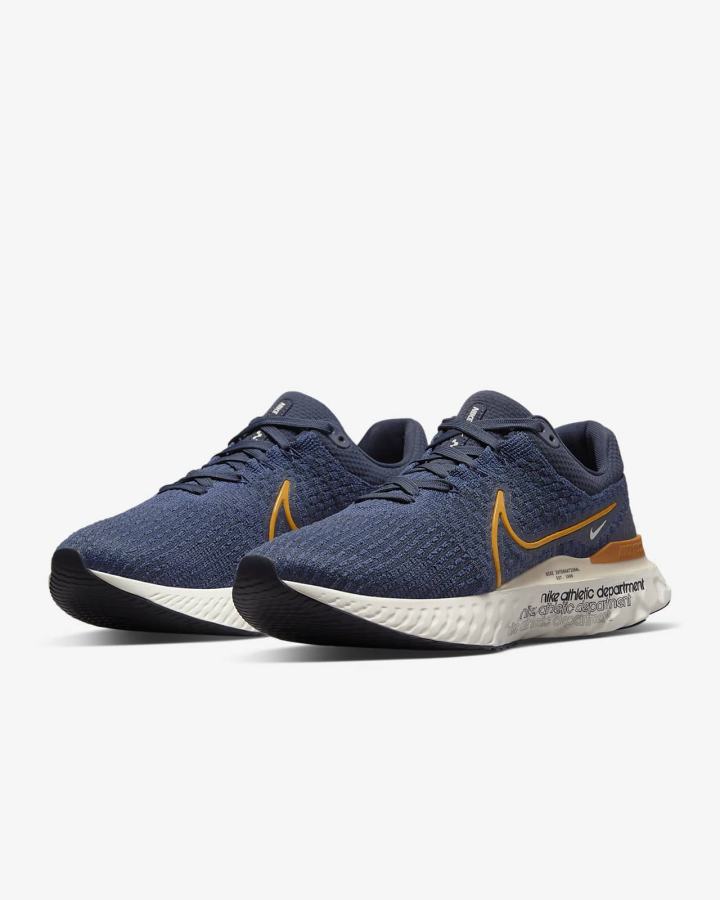 Zapatillas Running Nike React Infinity Run Flyknit 3 Road Hombre Obsidian Oscuro Amarillo Oscuro | SVOGK-1243