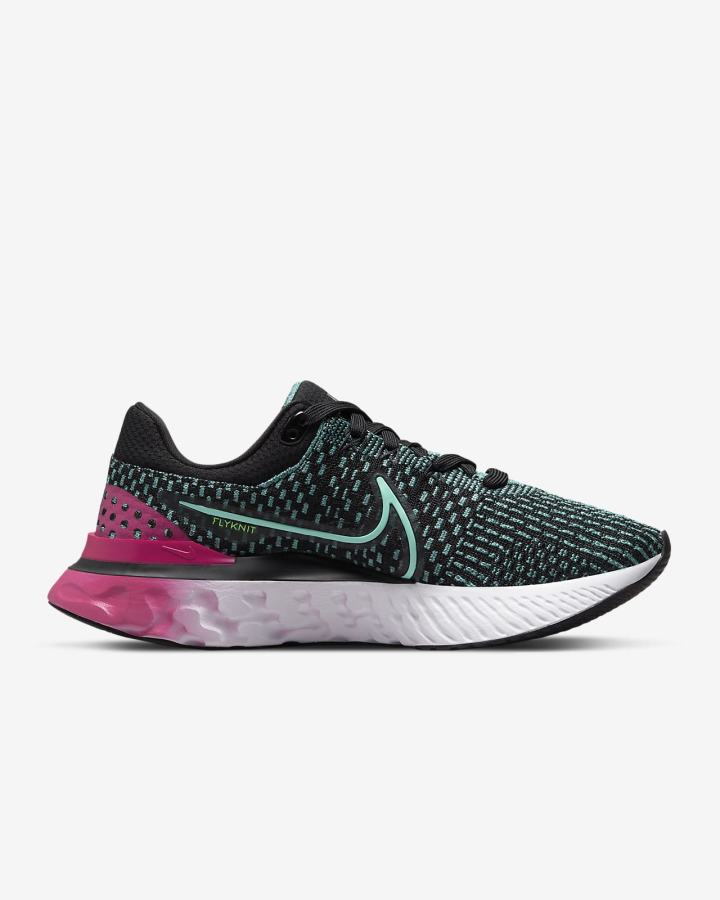 Zapatillas Running Nike React Infinity Run Flyknit 3 Road Mujer Negras Rosas Turquesa | UWLMC-8654