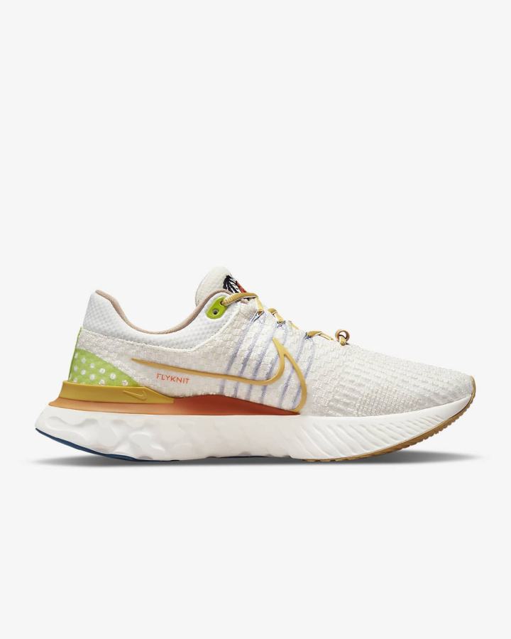 Zapatillas Running Nike React Infinity Run Flyknit 3 Road Hombre Amarillo Oscuro Azules | VONMS-3076
