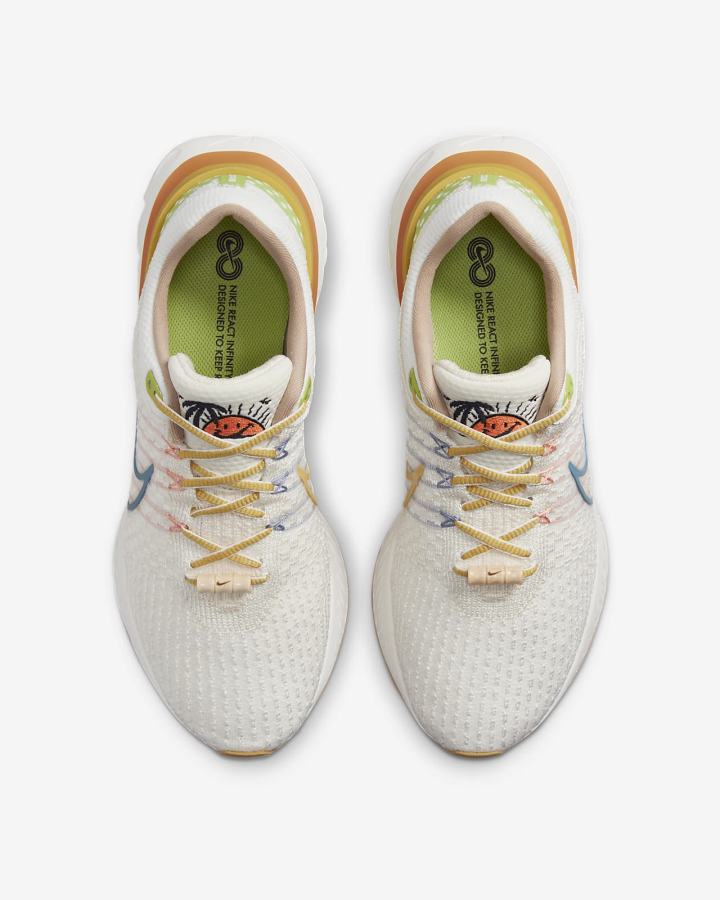 Zapatillas Running Nike React Infinity Run Flyknit 3 Road Hombre Amarillo Oscuro Azules | VONMS-3076