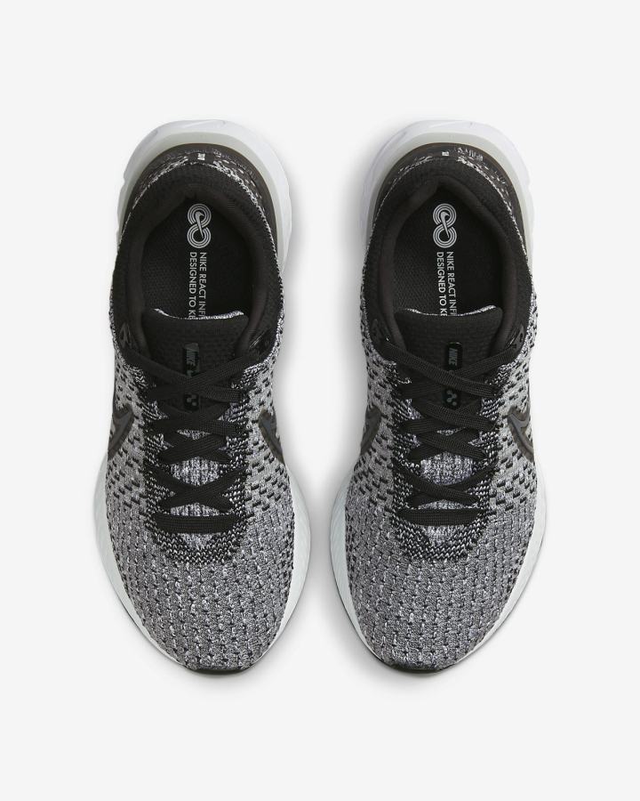 Zapatillas Running Nike React Infinity Run Flyknit 3 Road Mujer Negras Gris Blancas | XPICU-3054