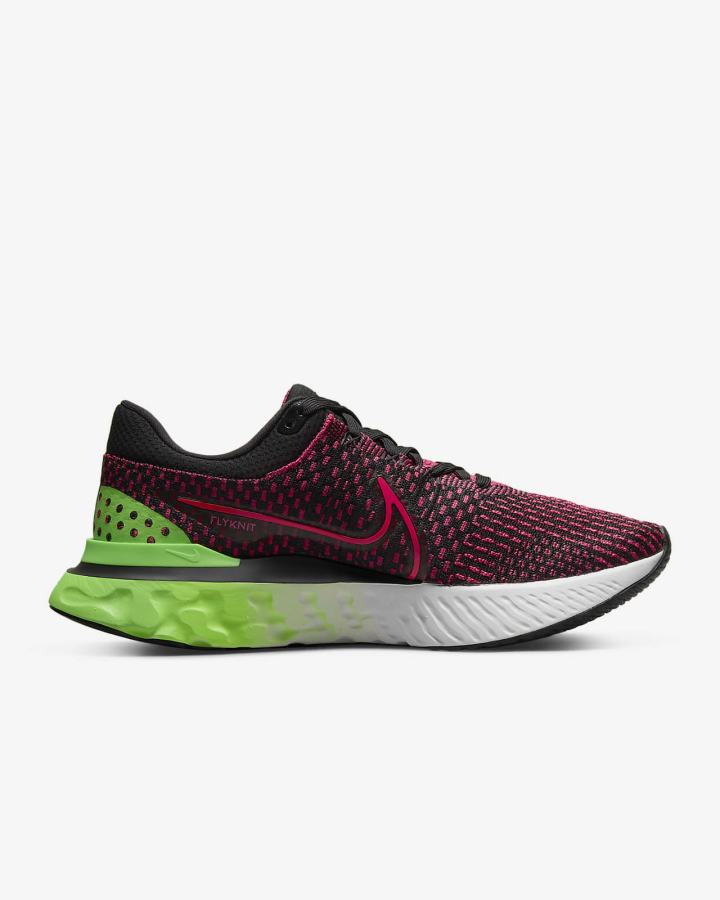 Zapatillas Running Nike React Infinity Run Flyknit 3 Road Hombre Negras Verde Rojas | YLBCU-0859