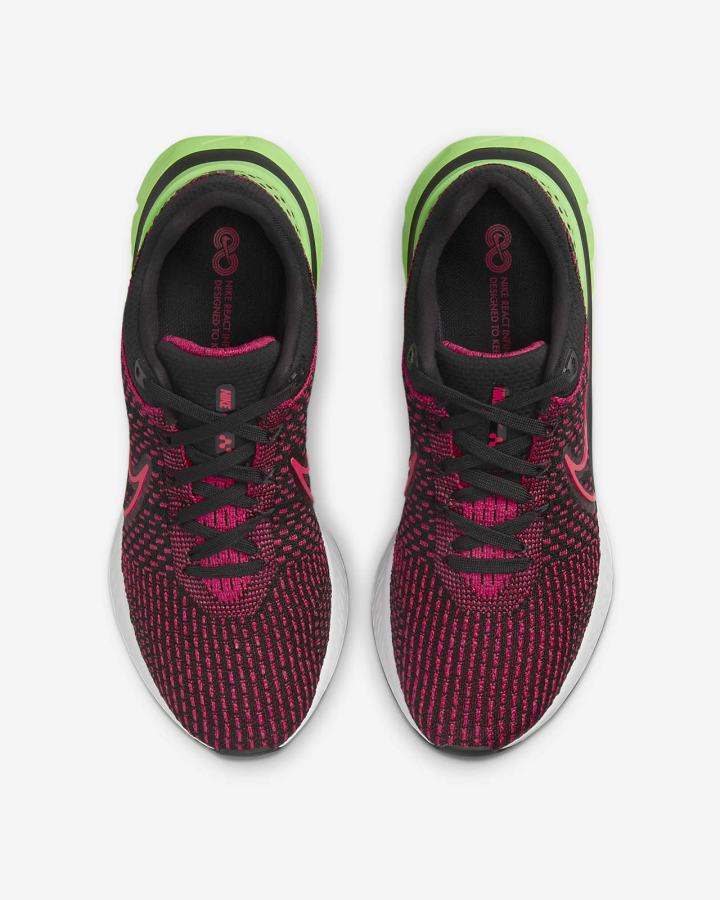 Zapatillas Running Nike React Infinity Run Flyknit 3 Road Hombre Negras Verde Rojas | YLBCU-0859