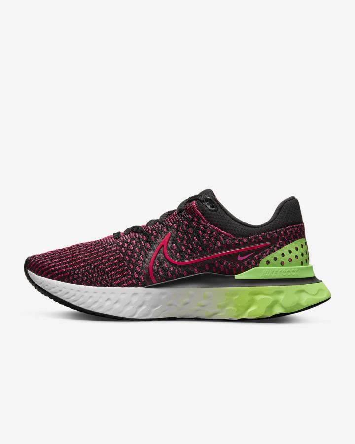 Zapatillas Running Nike React Infinity Run Flyknit 3 Road Hombre Negras Verde Rojas | YLBCU-0859
