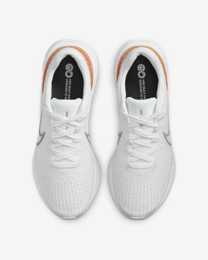 Zapatillas Running Nike React Infinity Run Flyknit 3 Road Hombre Blancas Gris | YZWMG-3087