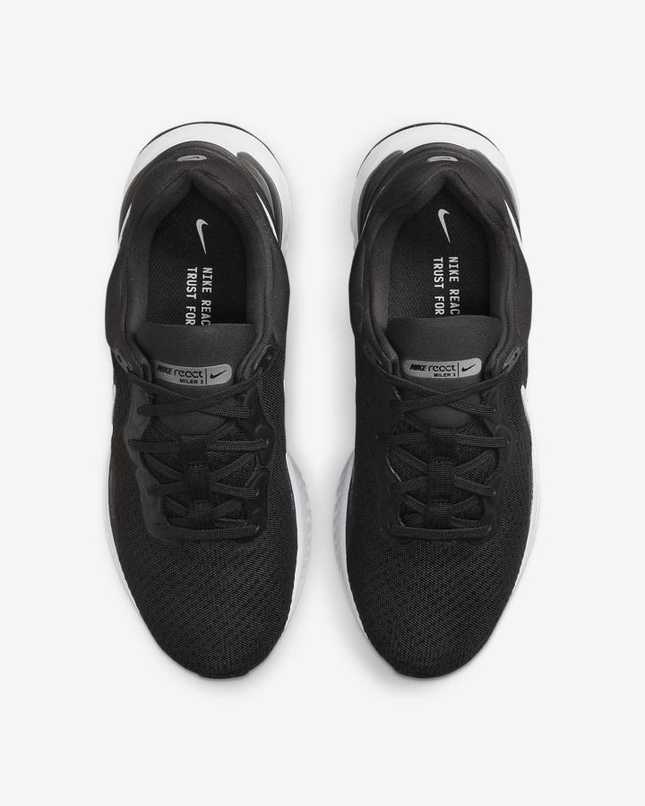 Zapatillas Running Nike React Miler 3 Road Mujer Negras Gris Oscuro Blancas | TZWIF-0278