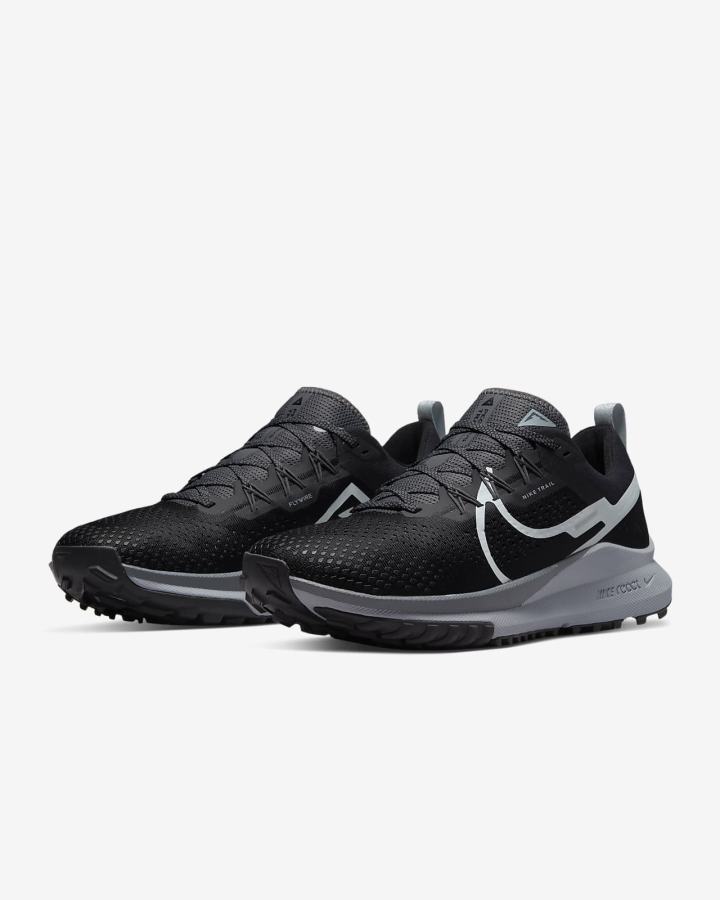 Zapatillas Running Nike React Pegasus Trail 4 Trail Hombre Negras Gris Oscuro | HOMVC-4619