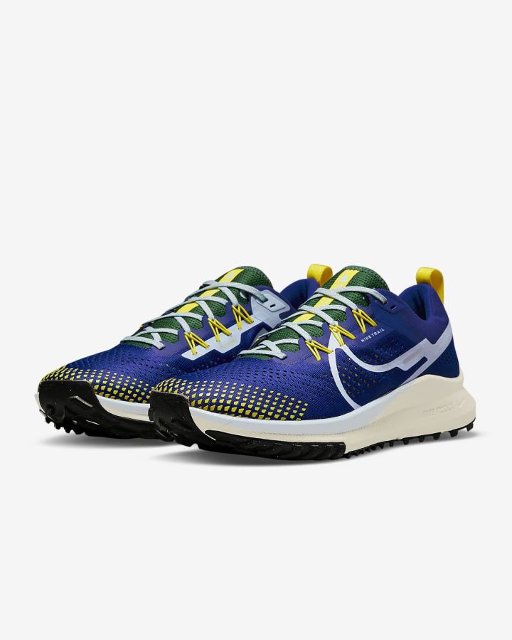 Zapatillas Running Nike React Pegasus Trail 4 Trail Hombre Azul Real Oscuro Azules Verde Azules | IRAVE-4182