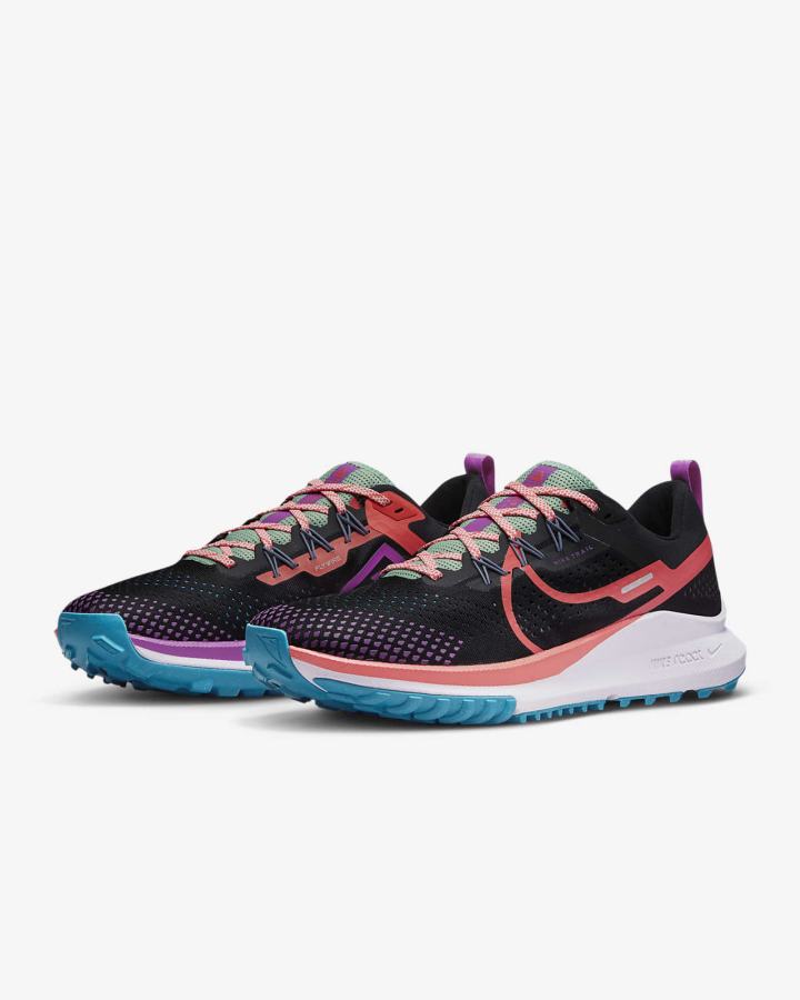 Zapatillas Running Nike React Pegasus Trail 4 Trail Hombre Negras Moradas Verde | LTAHE-6532