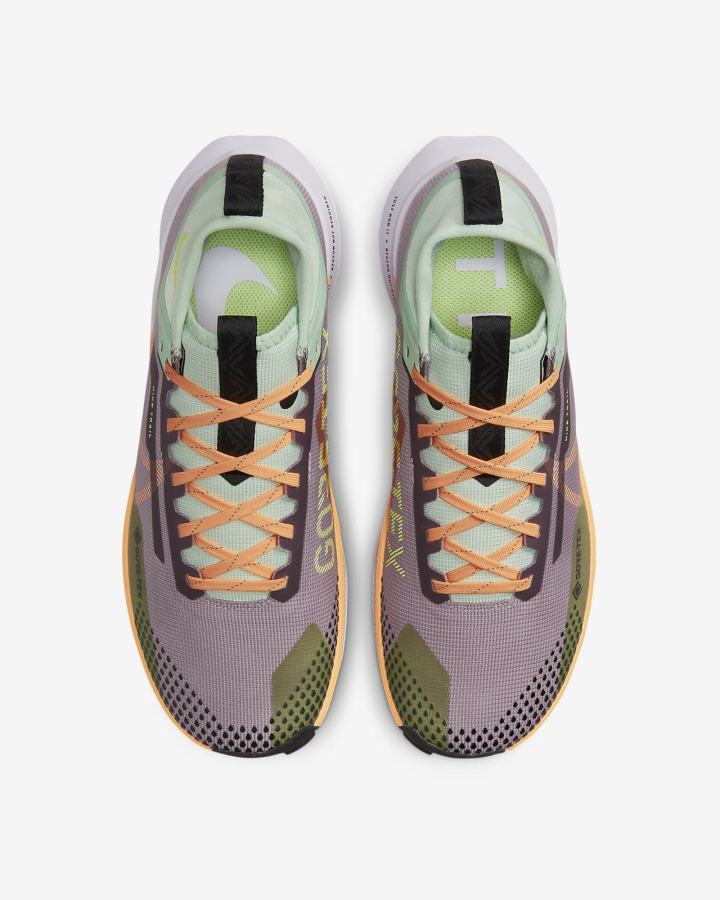Zapatillas Running Nike React Pegasus Trail 4 GORE-TEX Waterproof Trail Mujer Moradas Verde Coral Creme | MGSEN-7369