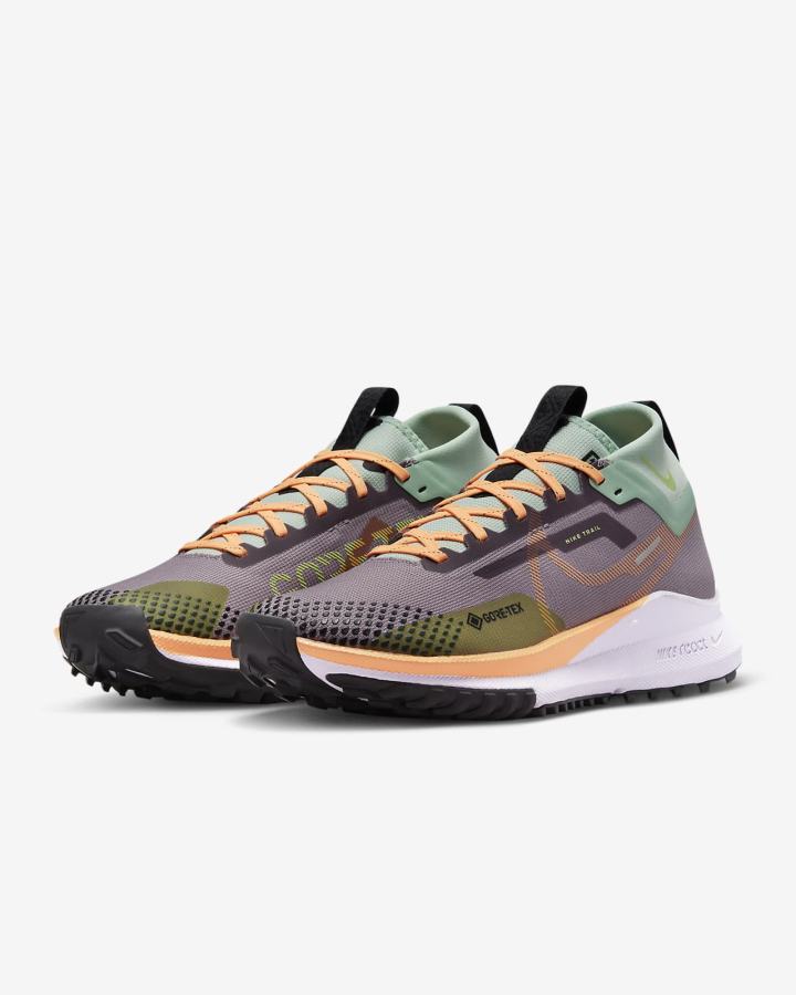 Zapatillas Running Nike React Pegasus Trail 4 GORE-TEX Waterproof Trail Mujer Moradas Verde Coral Creme | MGSEN-7369