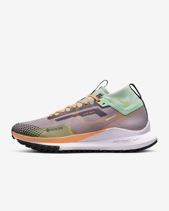 Zapatillas Running Nike React Pegasus Trail 4 GORE-TEX Waterproof Trail Mujer Moradas Verde Coral Creme | MGSEN-7369