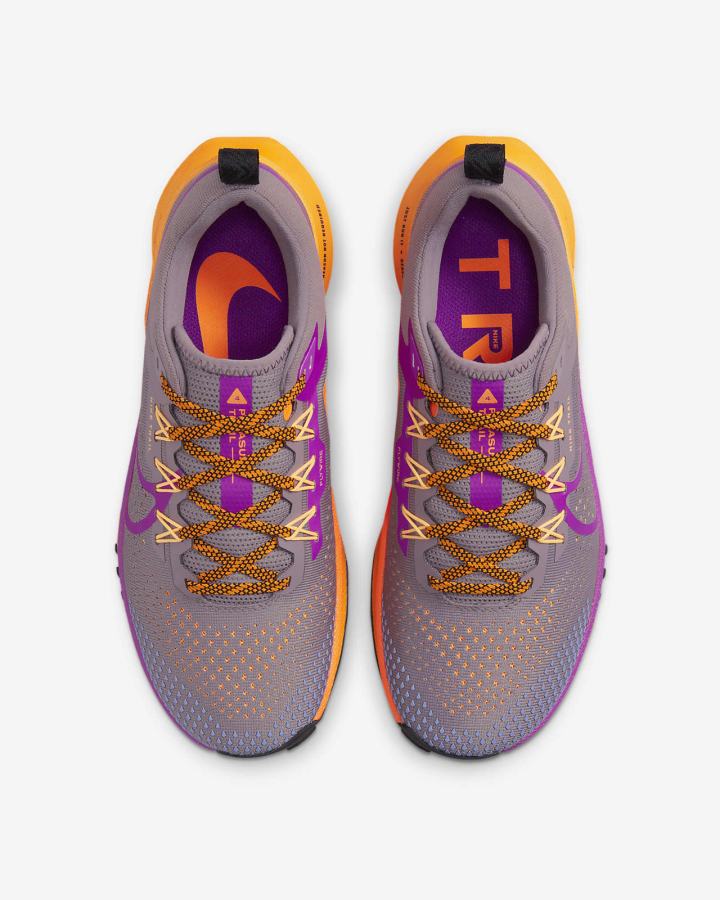 Zapatillas Running Nike React Pegasus Trail 4 Trail Mujer Moradas Naranjas Coral Creme | QVBAI-5678