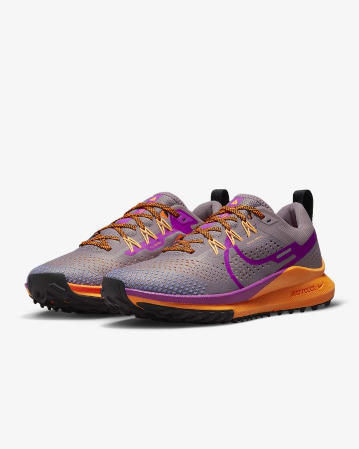 Zapatillas Running Nike React Pegasus Trail 4 Trail Mujer Moradas Naranjas Coral Creme | QVBAI-5678