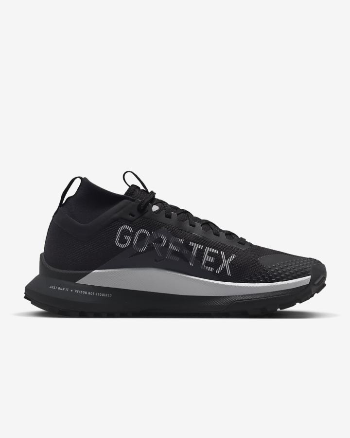Zapatillas Running Nike React Pegasus Trail 4 GORE-TEX Waterproof Trail Mujer Negras Plateadas Gris | RGNVI-0129