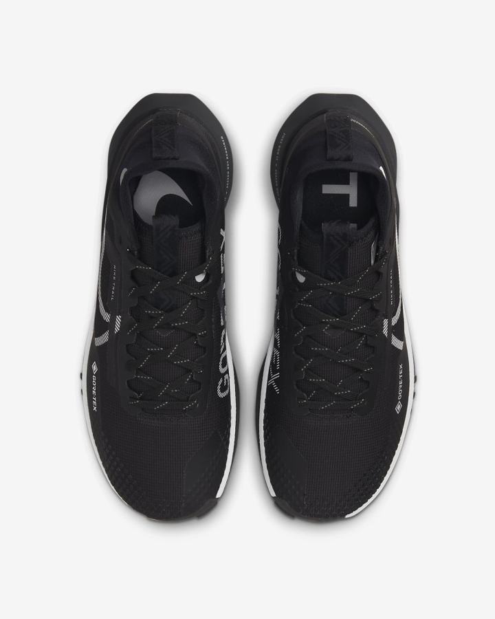 Zapatillas Running Nike React Pegasus Trail 4 GORE-TEX Waterproof Trail Mujer Negras Plateadas Gris | RGNVI-0129