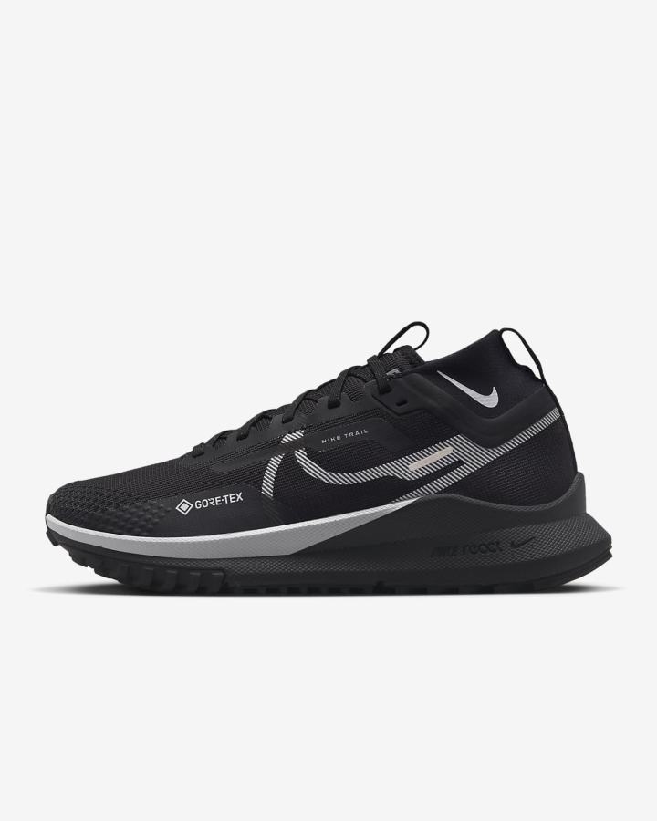 Zapatillas Running Nike React Pegasus Trail 4 GORE-TEX Waterproof Trail Mujer Negras Plateadas Gris | RGNVI-0129