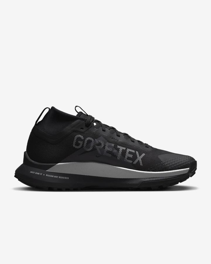 Zapatillas Running Nike React Pegasus Trail 4 GORE-TEX Waterproof Trail Hombre Negras Plateadas Gris | VKXZD-3405