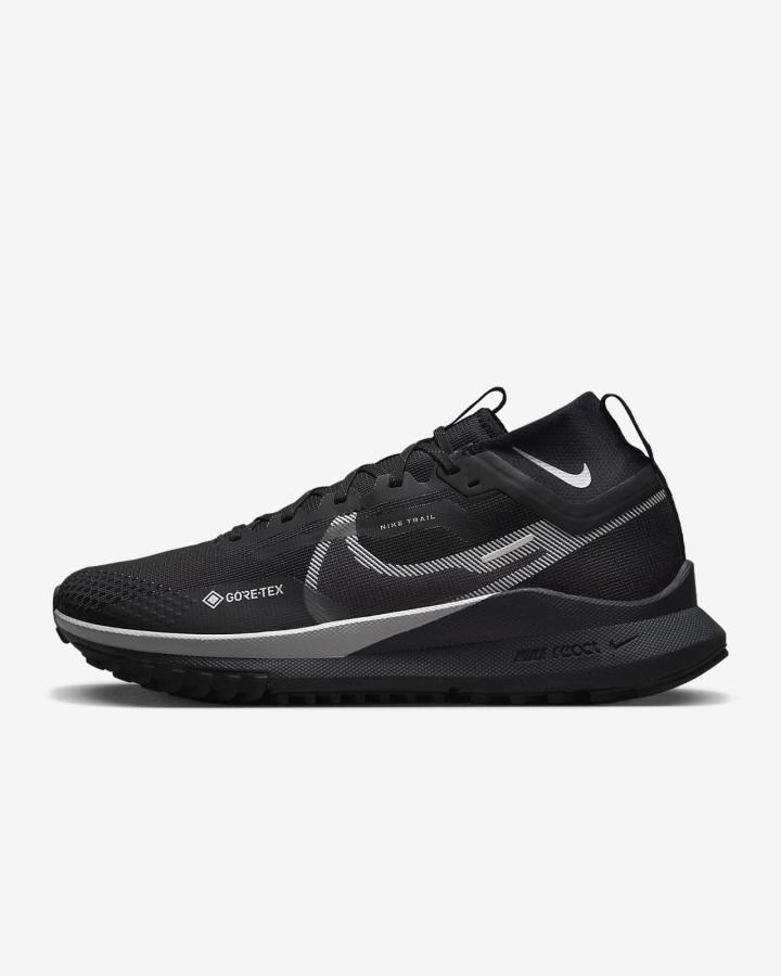 Zapatillas Running Nike React Pegasus Trail 4 GORE-TEX Waterproof Trail Hombre Negras Plateadas Gris | VKXZD-3405
