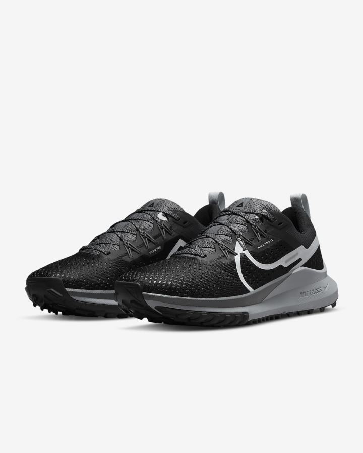 Zapatillas Running Nike React Pegasus Trail 4 Trail Mujer Negras Gris Oscuro | VQADH-0458